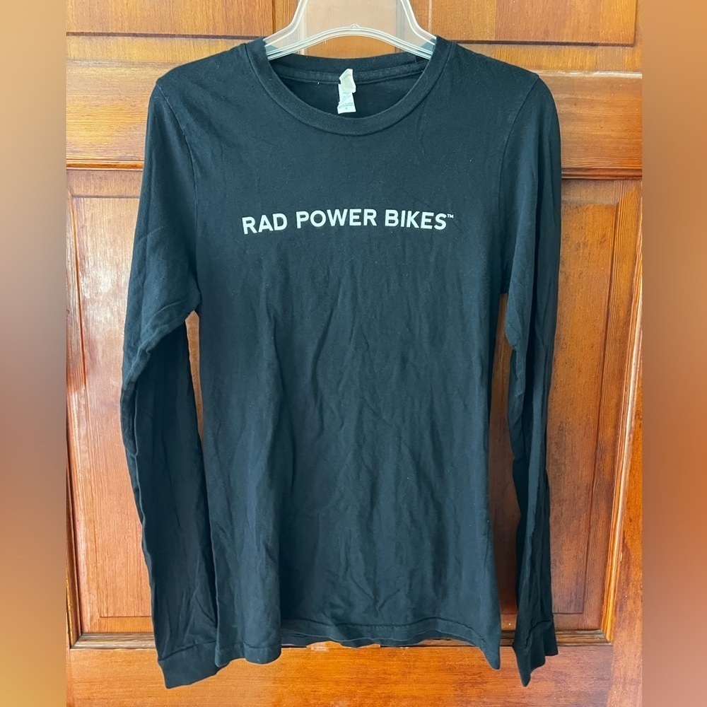 Black Long Sleeve Bike Graphic Tee – Organic Cotton – Size Small - Picture 4 of 5